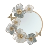 Wandspiegel rund goldfarben mit 3D-Blumendekor Amy Aktion