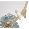Wandspiegel rund goldfarben mit 3D-Blumendekor Amy Sales