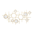 Wandspiegel geometrisch goldfarben mit mehreren runden Spiegeln 117x61cm Gloxy Aktion