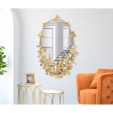 Wandspiegel oval goldfarben mit dekorativen Schmetterlingen Butterfly Wind Verkauf