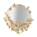 Wandspiegel rund goldfarben mit dekorativen Schmetterlingen 74cm Butterfly S Aktion