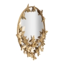 Wandspiegel rund goldfarben mit dekorativen Schmetterlingen 74cm Butterfly S Angebot