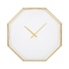 Metallene Wanduhr in goldener Achteckform Octagonal Aktion