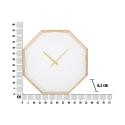 Metallene Wanduhr in goldener Achteckform Octagonal Katalog