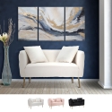 Glam 2-Sitzer Sofa aus Samt mit goldenen Füßen und zwei Kissen Bucarest-D Maße