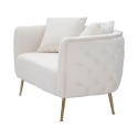 Glam 2-Sitzer Sofa aus Samt mit goldenen Füßen und zwei Kissen Bucarest-D Kauf