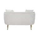 Glam 2-Sitzer Sofa aus Samt mit goldenen Füßen und zwei Kissen Bucarest-D 