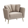 Design-Sessel für das Wohnzimmer, gepolstert, mit goldfarbenen Metallbeinen, Modell Kiev Preis