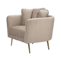 Design-Sessel für das Wohnzimmer, gepolstert, mit goldfarbenen Metallbeinen, Modell Kiev Kauf