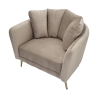 Design-Sessel für das Wohnzimmer, gepolstert, mit goldfarbenen Metallbeinen, Modell Kiev 