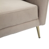 Design-Sessel für das Wohnzimmer, gepolstert, mit goldfarbenen Metallbeinen, Modell Kiev 