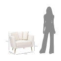 Design-Sessel für das Wohnzimmer, gepolstert, mit goldfarbenen Metallbeinen, Modell Kiev 