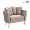 Design-Sessel für das Wohnzimmer, gepolstert, mit goldfarbenen Metallbeinen, Modell Kiev Eigenschaften