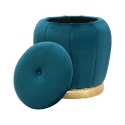Runder Samt-Pouf mit Metallbasis 43cm Paris Sales