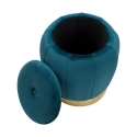 Runder Samt-Pouf mit Metallbasis 43cm Paris Auswahl