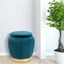 Runder Samt-Pouf mit Metallbasis 43cm Paris Verkauf