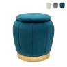 Runder Samt-Pouf mit Metallbasis 43cm Paris Aktion