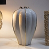 Keramik-Blumentopf in Weiß mit goldenen Details Potter Verkauf