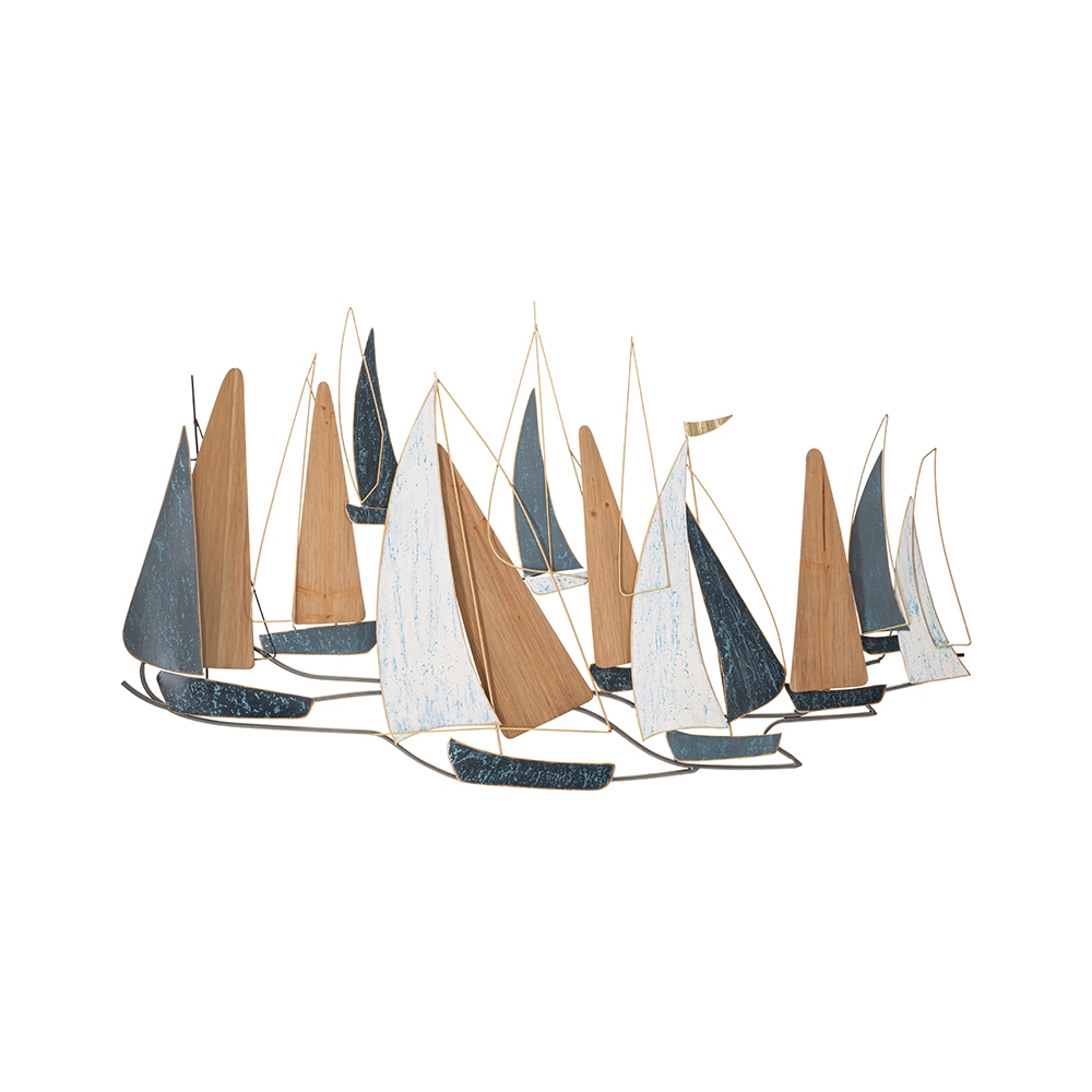 3D Wanddekoration aus Metall und Holz mit Segelbooten Regata Aktion 3D Wanddekoration aus Metall und Holz mit Segelbooten Regata Aktion