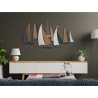 3D Wanddekoration aus Metall und Holz mit Segelbooten Regata Verkauf