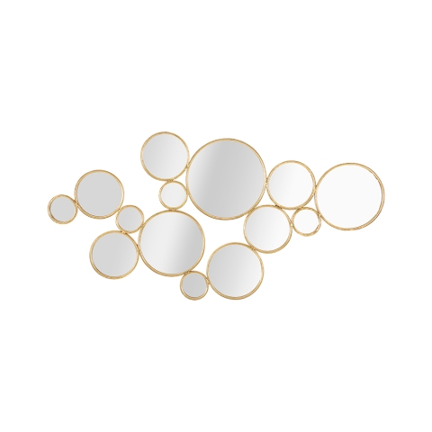 Wanddekoration mit goldenen runden Spiegeln Mirrors Aktion
