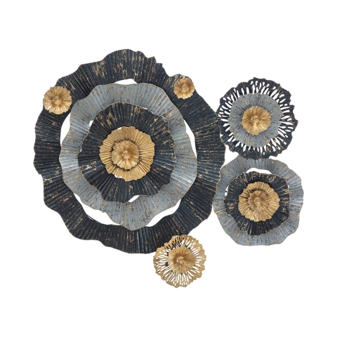 3D-Wanddekoration aus mehrfarbigem Metall mit Blumenmotiv Otos Aktion
