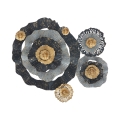 3D-Wanddekoration aus mehrfarbigem Metall mit Blumenmotiv Otos Aktion