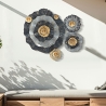 3D-Wanddekoration aus mehrfarbigem Metall mit Blumenmotiv Otos Verkauf