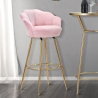 Barhocker Küche mit Blumenlehne, goldene Beine, h90cm Vienna Katalog