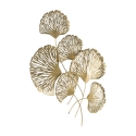 3D-Wanddekoration aus goldfarbenem Metall mit Irisblättern Sales