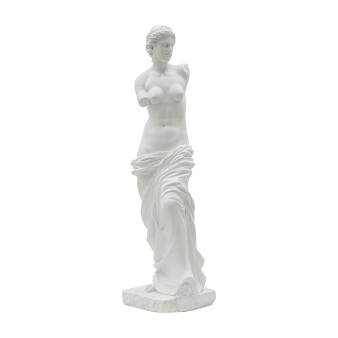 Dekorative klassische Tischstatue aus weißem Polyresin H49cm Griechenland-Stil Aktion