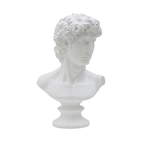 Klassische dekorative Halbfigur-Skulptur aus Polyresin, 34 cm, Man Aktion