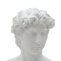 Klassische dekorative Halbfigur-Skulptur aus Polyresin, 34 cm, Man Angebot