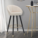 Barhocker Küche aus Samt mit schwarzen und goldenen Holzbeinen, Höhe 80cm Prague Verkauf