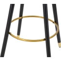 Barhocker Küche aus Samt mit schwarzen und goldenen Holzbeinen, Höhe 80cm Prague 