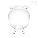 Wohnzimmertisch aus durchsichtigem Plexiglas Behälter kugelförmig Boollino Aktion