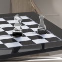 Dame Brettspiel aus transparentem Plexiglas Design Kasparov Sales