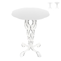 Runder hoher Couchtisch 50 cm aus transparentem Plexiglas Arabesco Medium Aktion
