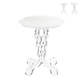 Wohnzimmertisch hoch rund 36cm aus klarem Plexiglas Arabesco Small Aktion