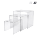 Wohnzimmertisch 3er-Set aus klarem Plexiglas Trix Lagerbestand