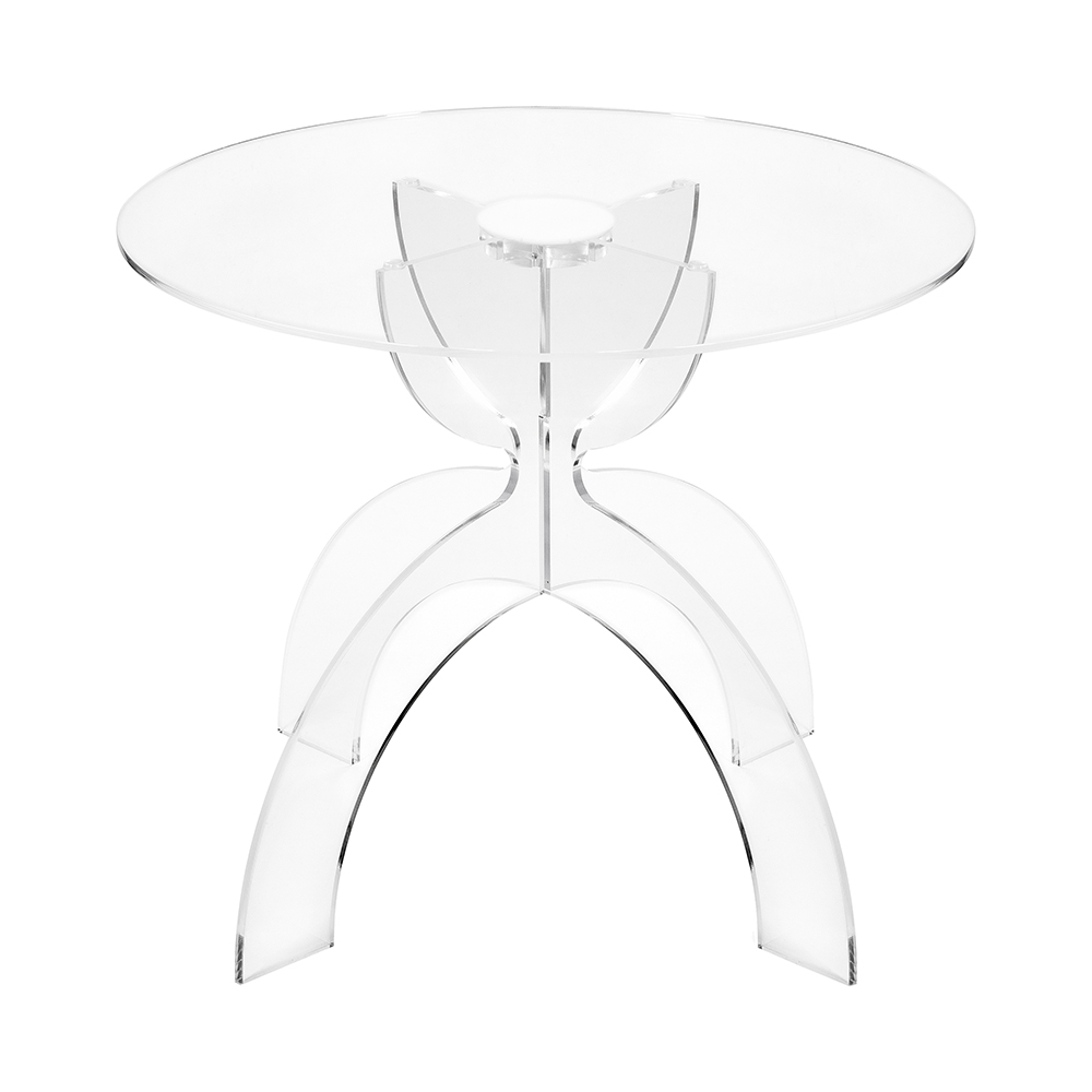 Wohnzimmertisch rund 50cm aus durchsichtigem Plexiglas Tessara Aktion