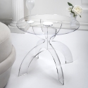 Wohnzimmertisch rund 50cm aus durchsichtigem Plexiglas Tessara Verkauf