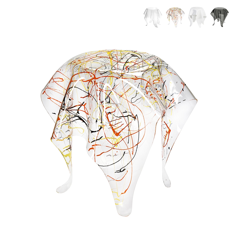 Beistelltisch hoch rund Design aus durchsichtigem Plexiglas Drappeggi Modell