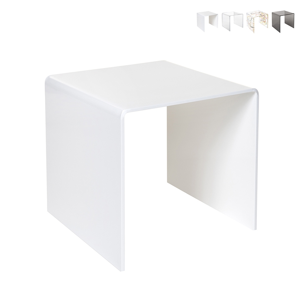 Beistelltisch modern aus klarem Plexiglas 40x40cm 80'S Small Aktion Beistelltisch modern aus klarem Plexiglas 40x40cm 80'S Small Aktion