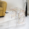 Wohnzimmertisch modern aus klarem Plexiglas 50x40x50cm 80'S Big Katalog