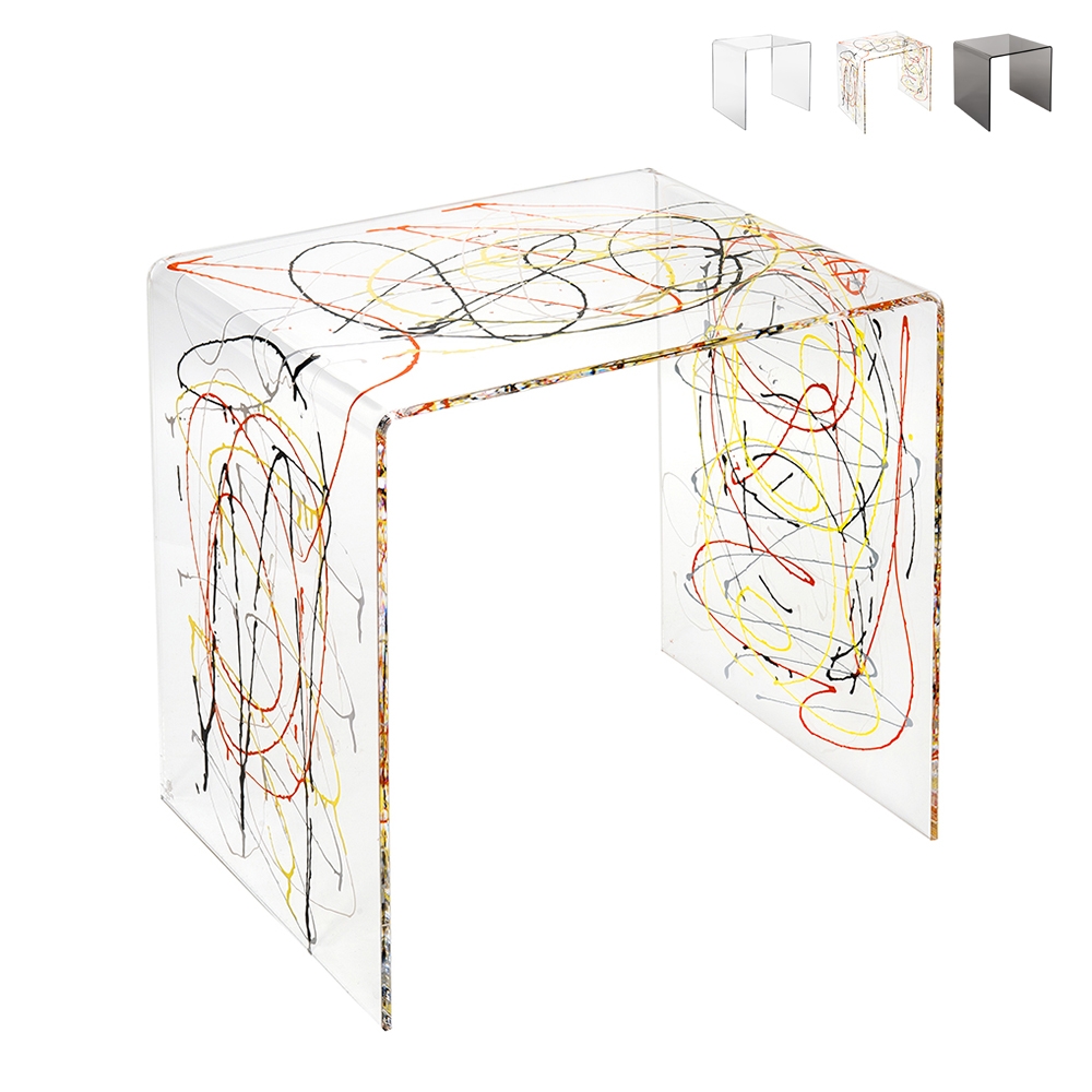 Wohnzimmertisch modern aus klarem Plexiglas 50x40x50cm 80'S Big Rabatte