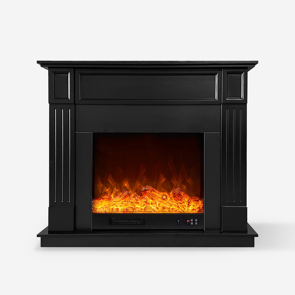Elektrischer Kamin mit schwarzem Rahmen energiesparender Ofen 1500W Göteborg N.