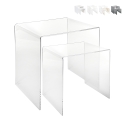 Wohnzimmertisch 2er Set modern aus klarem Plexiglas 80'S Kosten