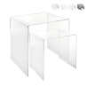 Wohnzimmertisch 2er Set modern aus klarem Plexiglas 80'S Kosten
