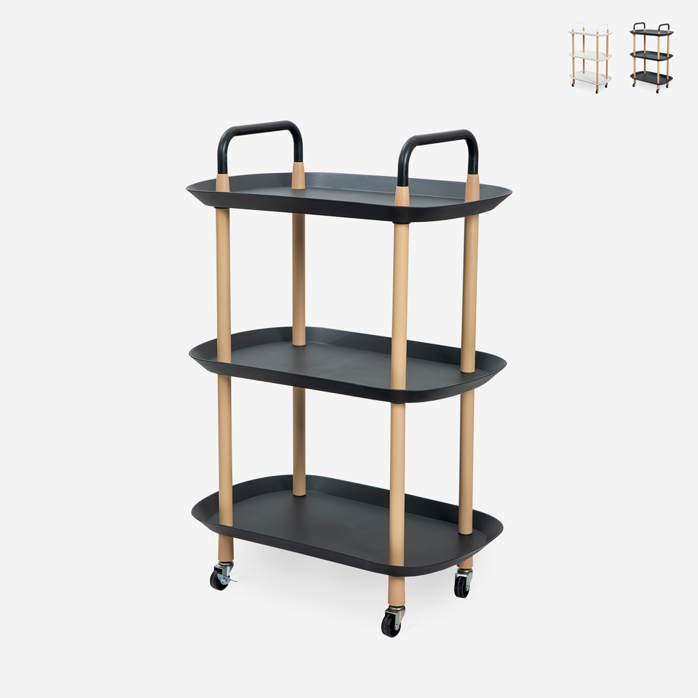 Servierwagen Küche Design mit Rädern 3 Ablagen Wala Plus Aktion